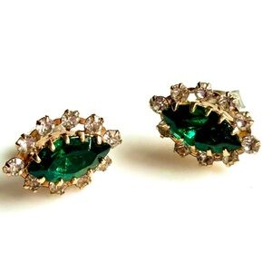 Emerald Crystal Stud Earrings